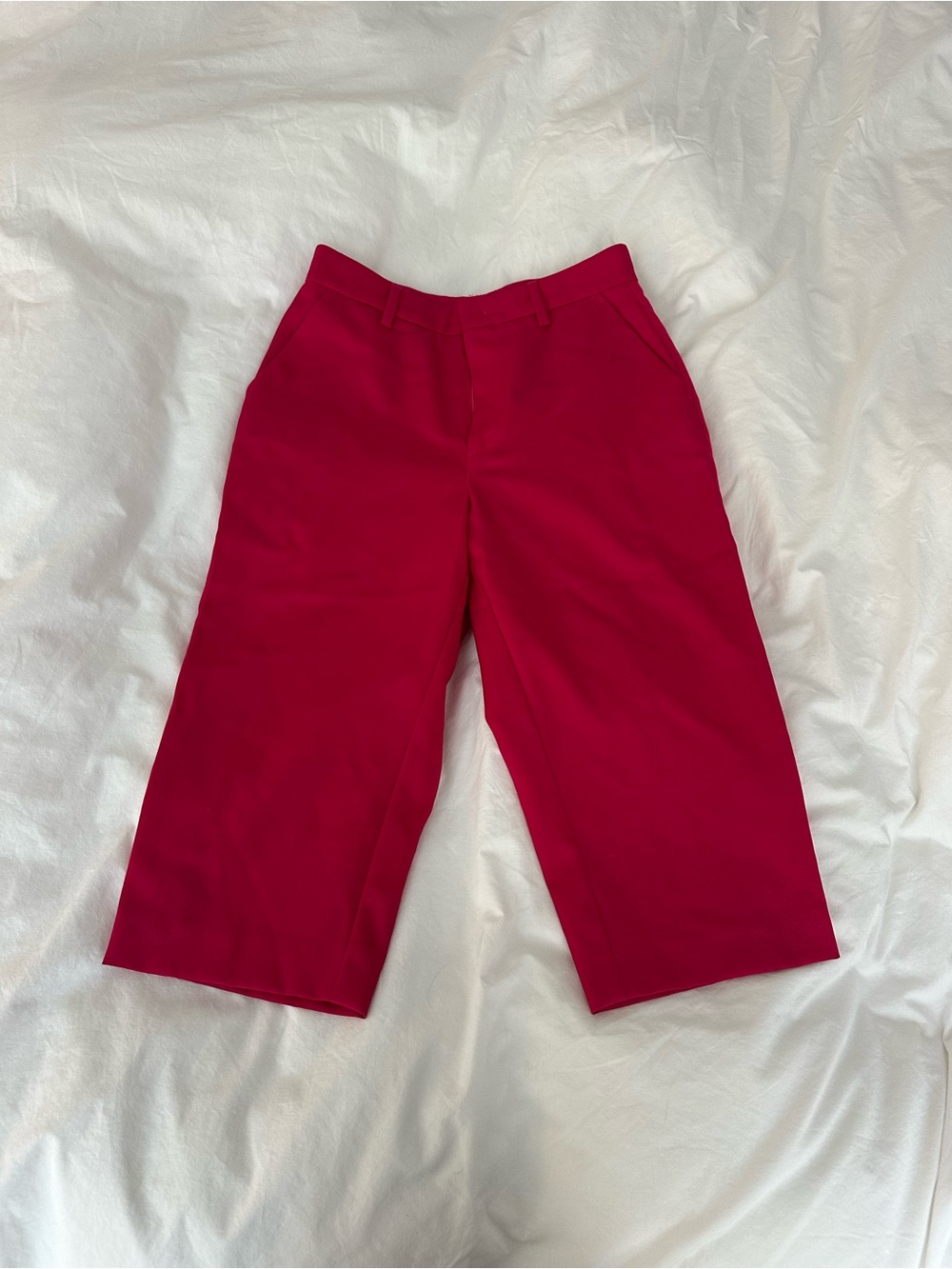 AREA hot pink capri wool pants